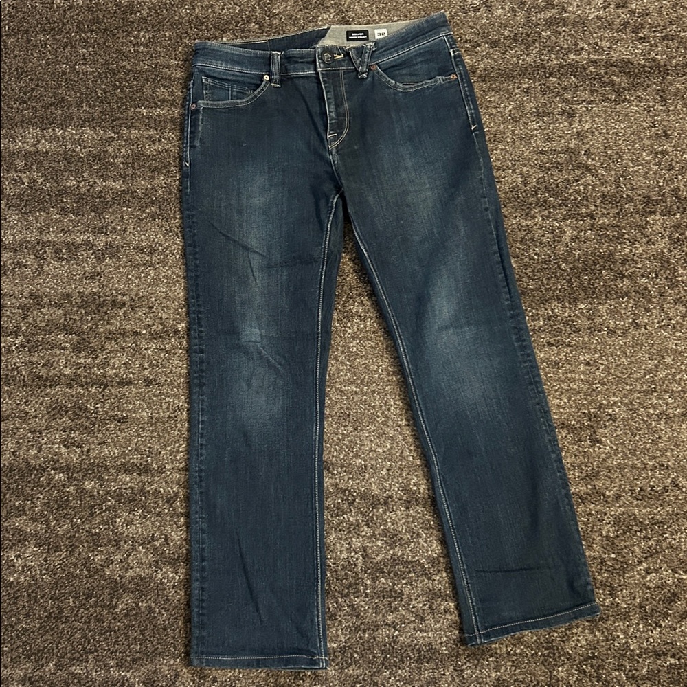 Volcom Solver jeans blue men’s size 32 waist 28 inseam 32x28 excellent